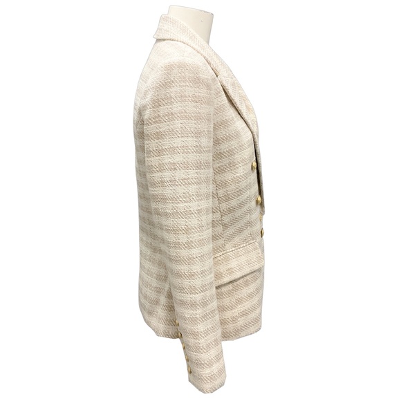L'AGENCE ECRU / GOLD KENZIE DOUBLE BREASTED BLAZER - Picture 2 of 6
